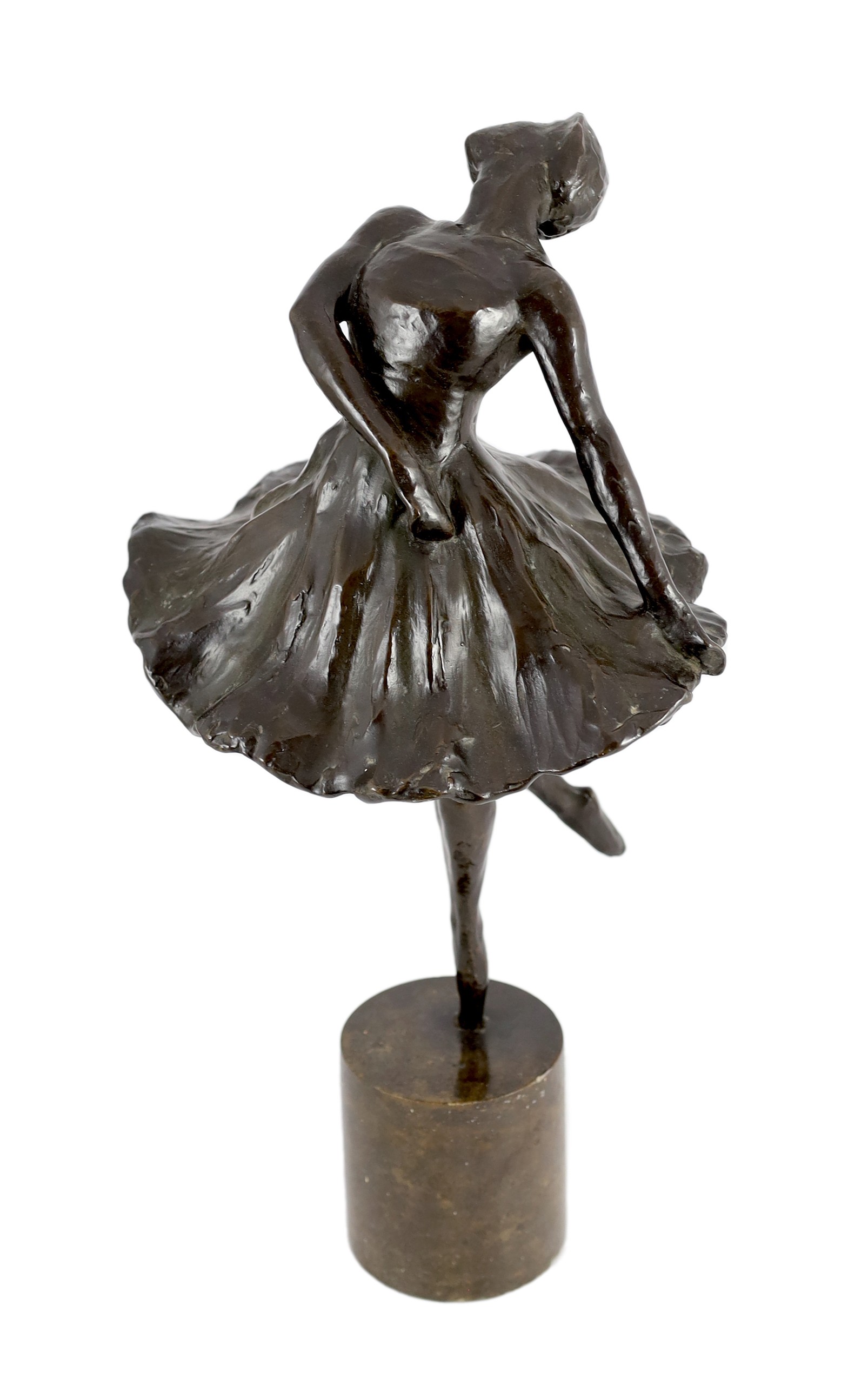 Serafin Nikolaevich Sud'binin (Russian, 1867-1944). A bronze figure of the ballerina Tamara Karsavina height 54cm